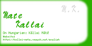 mate kallai business card