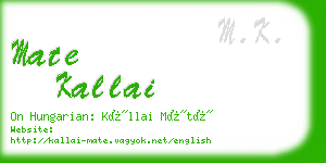 mate kallai business card